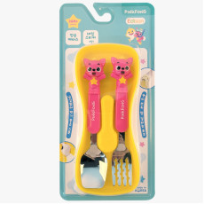 Pinkfong 餐具套裝 : 叉+匙+收納盒 