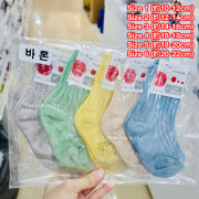 韓國連線 - (男仔) 直紋馬卡龍兒童短襪 (1套5對)